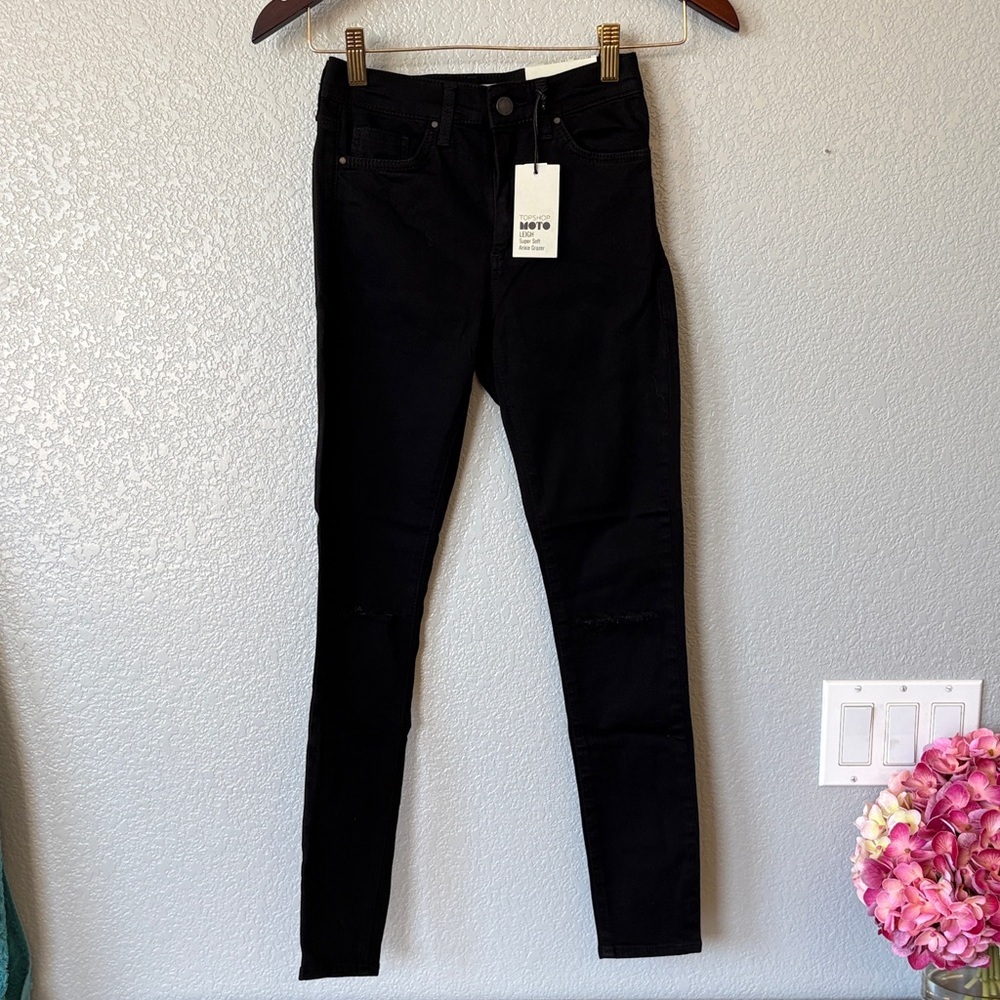 Topshop Moto Black Ankle Grazer Jeans